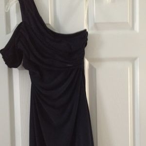 navy off shoulder cocktail dress sz 0
